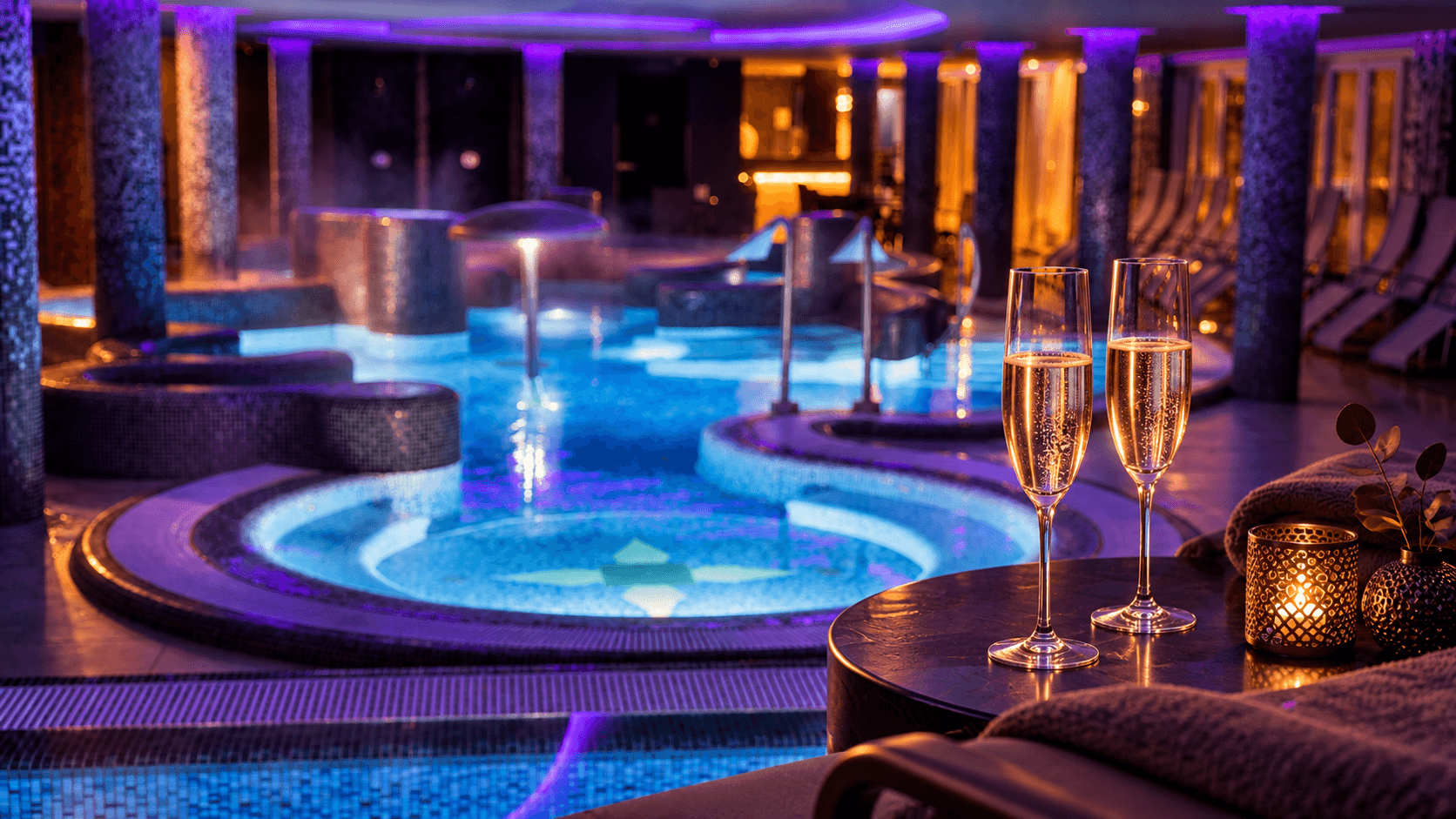 Pezsgős szilveszteri hangulat a Tó Wellness Hotel medencéinél – illusztráció